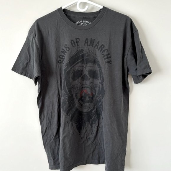 Sons Of Anarchy Men Gray Short Sleeves Skull T-shirt Size XL - Picture 1 of 7
